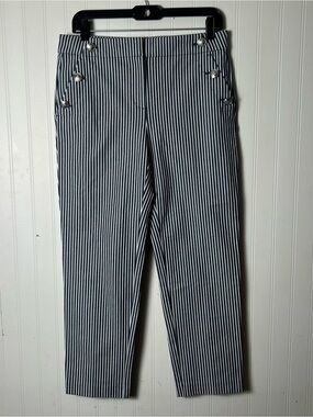 LOFT Riviera Slim Sailor Pants Blue & White Stripe